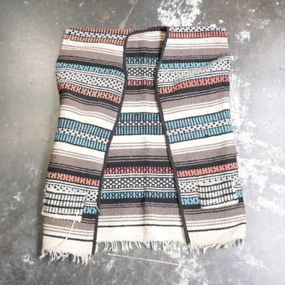 Vintage Mexican Woven Poncho Vest
