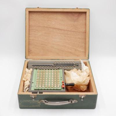 Vintage Monroe L160-X Mechanical Calculator with Carrying Case