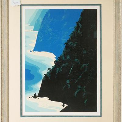 Limited Edition Serigraph "Big Blue Sur" By Eyvind Earle 233/300