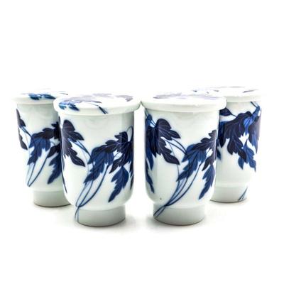 Ceramic Teacups w/Lids (Set of 4)