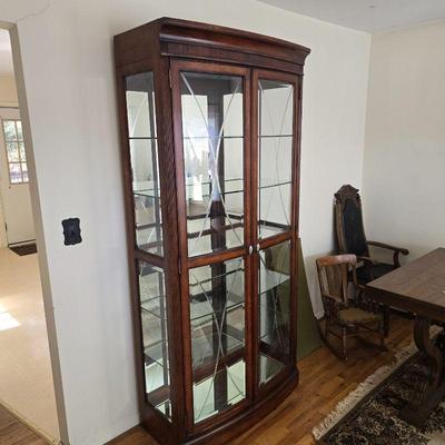 Etched glass glass shelved display cab
