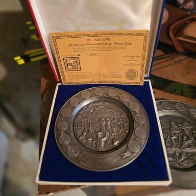 Collectible pewter dish