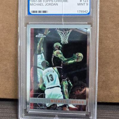 1997-98 Topps Chrome #123 Michael Jordan Graded Mint 9