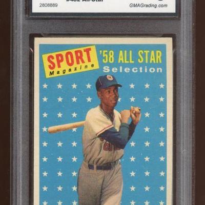 1958 Topps #482 Ernie Banks Graded EX 5 Nice!