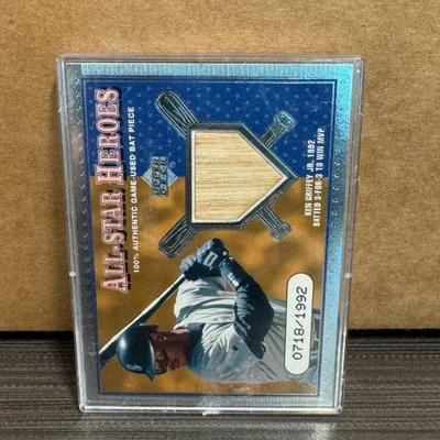2001 Ken Griffey Jr. All Star Heroes Game Used Bat Card /1992