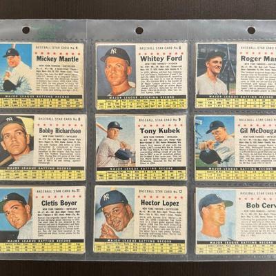 1961 Post Cereal Near Complete Set (155/200) Mickey Mantle Roger Maris Clemente!