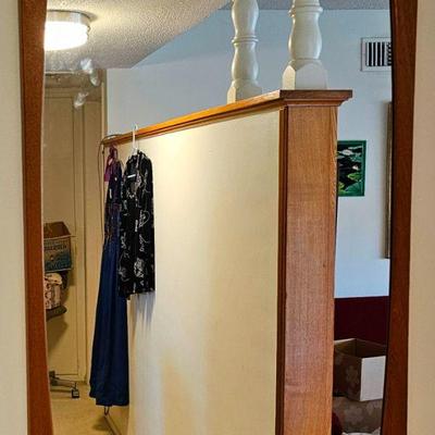 Danish Modern Teak Framed Wall Mirror by Aksel Kjersgaard for Odder, Denmark.