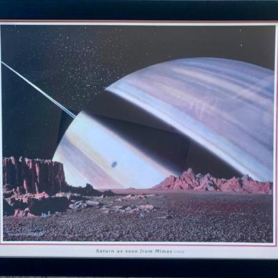 Chesley Bonestell Poster - Saturn from Mimas