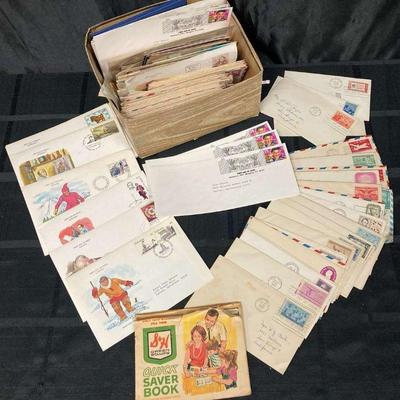 Ct199 mystery box of vintage letters and stamps