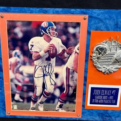 Ct140v john elway autographed plaque