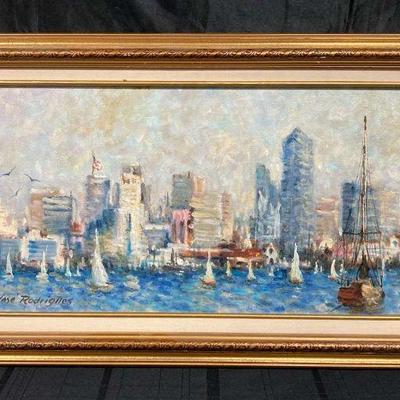 Ct190 harbor oil painting