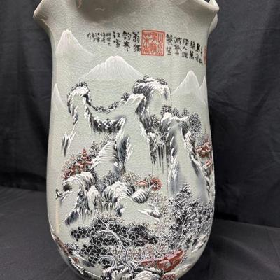 Ct148v asian porcelain crackle glaze