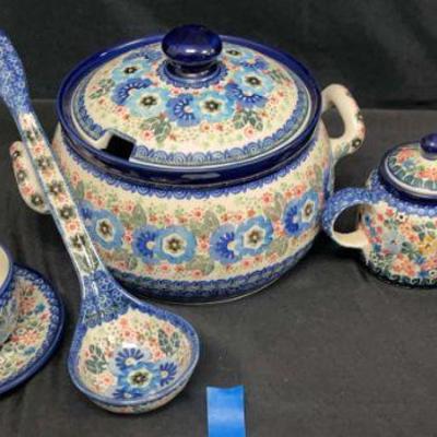 Ct133 polish artistic ceramic soup and tea set