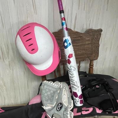 Bat, helmet and glove