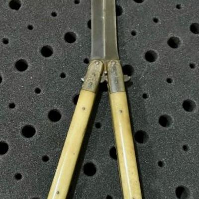 Antique butterfly knife with bone handles 