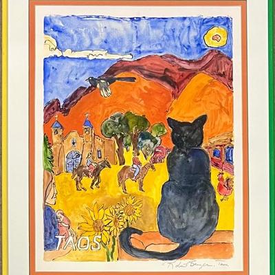 Original Robert Breyer Taos, New Mexico Watercolor In Frame