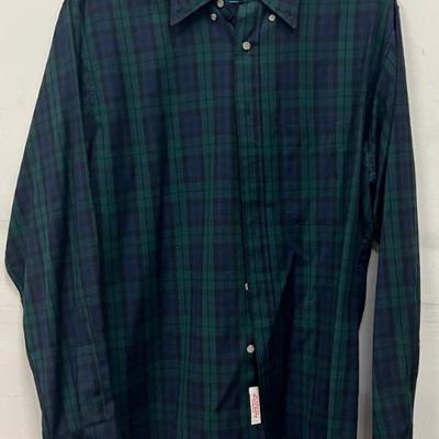 Vintage Pendleton 100 Percent Wool Men's XL Green And Blue Plaid Button Up Shirt