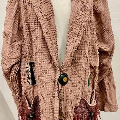 Glory Hand Made Chenille Coat Size Large