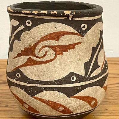 Isleta Polychrome Water Jar Circa 1930 Hand Painted 