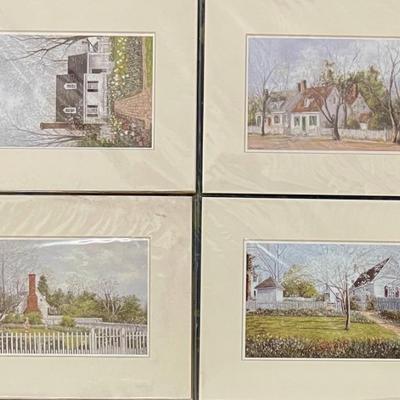 (4) 8" X 10" Williamsburg Virginia Photograph Prints In Original Plastic 