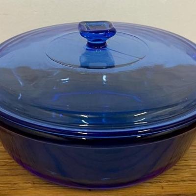 Anchor Hocking Blue Lidded 2 Quart Casserole Dish