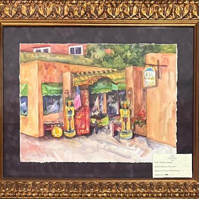 Original Signed Harleen Alexander " Tobacco Indian" Watercolor In Custom Frame