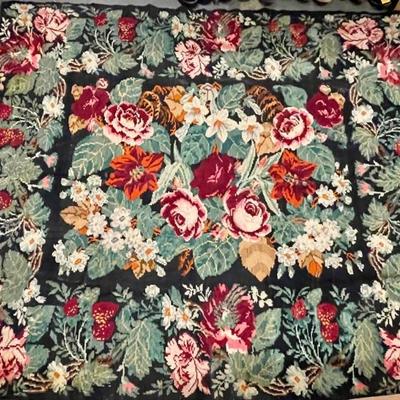 72" X 91" Antique Kilim Floral Hand Woven Rug