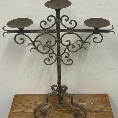Vintage 23.5" Wrought Iron Candelabra 