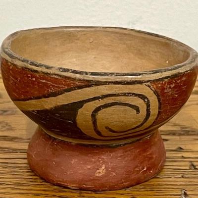 Ramos Native American Polychrome Pottery Footed Bowl