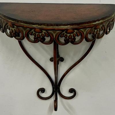 Copper Tone Metal 17" X 18" Curved Wall Shelf