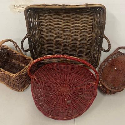 (4) Vintage Handled Baskets