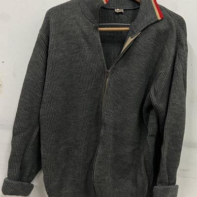 Vintage Dehen Men's Size Large 100 Percent Wool Zipped Jacket