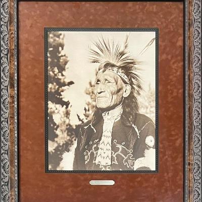 Black Elk 1863 - 1950 Ogalala Sioux South Dakota Print By Ed Tarlecki In Custom Frame