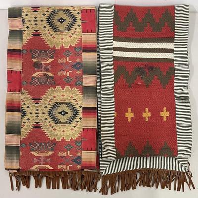 Pair Of Rags Home Furnishings Southwestern Table Runners With Fringe