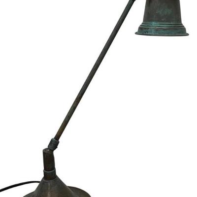 Vintage Solid Copper Adjustable Table Lamp (as Is)