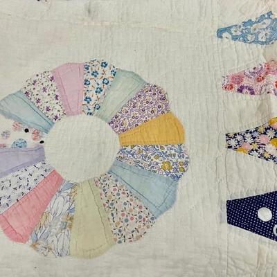 Antique Wedding Ring Quilt (as Is) For Cutter