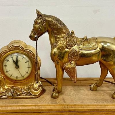 Vintage Electric United Mantle Horse Clock Model 315 (as Is)