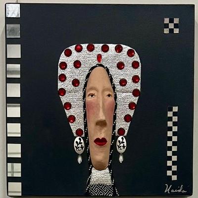 Original Abstract Naida Seibel " I'm Just Really Important" 3D Canvas Artwork
