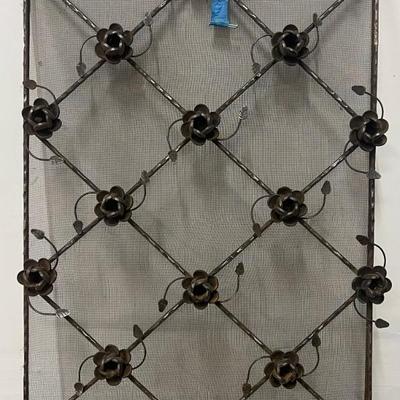 Jan Barboglio Chocolate Rose Solid Metal Fire Screen