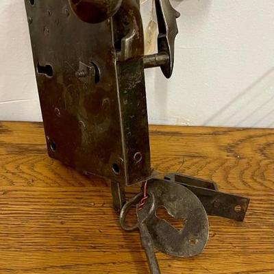 Antique Elbow Lock With Key And Handle