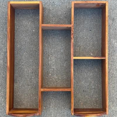 Vintage 16" X 18" Hand Made Wooden Wall Shelf