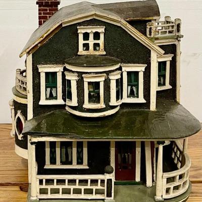 Antique Hand Made Victorian Doll House With Side Door