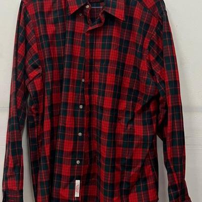 Vintage Pendleton 100 Percent Wool Men's XL Red Plaid Button Up Shirt