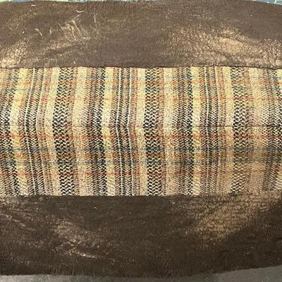 Vintage Brown And Striped Material Horse Saddle Pad (as Is)
