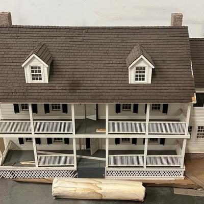 Antique Hand Crafted Full Size Wooden Doll House With Original Schematics (as Is)