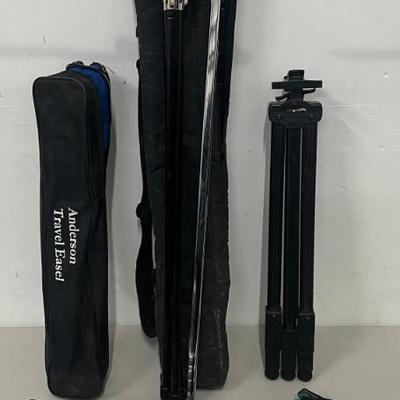 (2) Anderson Travel Easel Sets With Studio Easel With Case