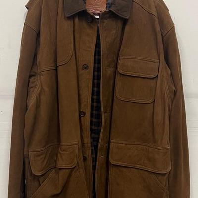 Golden Bear Fine Outer Space Wear Men's XL Leather Button Up Coat With Cotton Lining