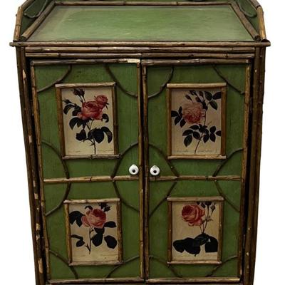 Antique Hand Made Willow Branch 2 Door Wash Stand With Porcelain Pulls