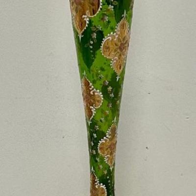 Antique Moser Art Glass Gold Gilt And Enamel Hand Painted Vase