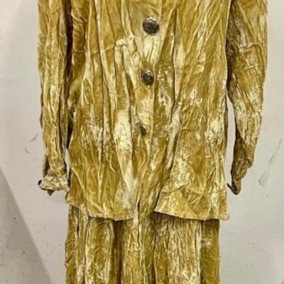 Double D Ranch Texas Crushed Velvet Broom Skirt And Jacket With Concho Silver Buttons Size Large